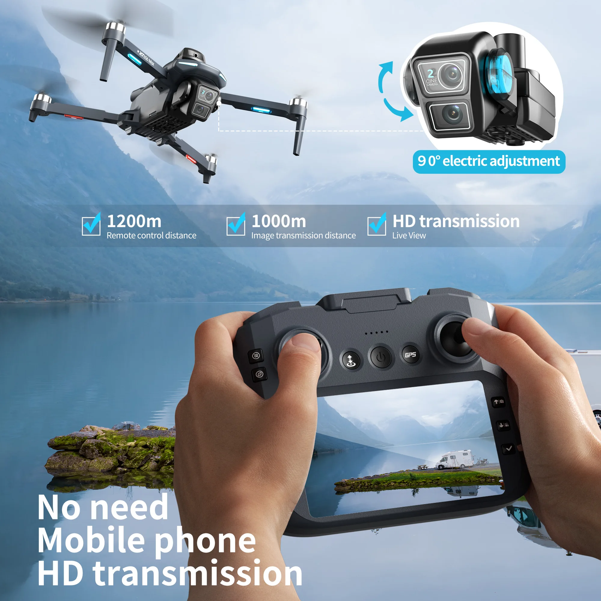 Dron GPS Lenovo XT606 MAX 4K P – Drone Kit Fpv recenzja i cena
